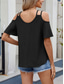 cheap Women&#039;s Plain Tops-Women&#039;s Shirt Blouse Solid Color Stylish Casual Short Sleeve Strap Regular Tops Daily Eyelet Sage Green Black White Pink Sky Blue Summer