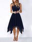 preiswerte abendkleider-Damen Midikleid Abschlussballkleid Partykleid Cocktailkleid Mode Modern Party Abendgesellschaft Date Normale Passform Einfach Ärmellos Rundhalsausschnitt Schwarz Rosa Wein Rote Sommer