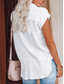 cheap Women&#039;s Plain Tops-Women&#039;s Shirt Solid Color Plain Basic Casual Short Sleeve Shirt Collar Regular Tops Daily Buttons Black White Pink Wine Summer Spring