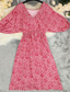cheap Casual Floral Dresses-Women&#039;s Long Dress Maxi Dress Casual Dress Swing Dress Summer Dress Elegant Fashion Romantic Outdoor Holiday Date Regular Fit Leopard Half Sleeve Deep V Red Summer Spring