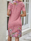 cheap Print Floral Dresses-Women&#039;s Mini Dress Summer Dress Boho Dress Fashion Modern Daily Beach Weekend Regular Fit Floral Short Sleeve V Neck Black Pink Red Navy Blue Summer