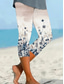 cheap Floral Print-Women&#039;s Leggings Capri Pants High Elasticity Vacation Vintage Fashion Calf-Length High Waist Floral Graphic Gradient Printing Breathable Soft Stretchy Vacation Casual Daily Blue Summer Spring