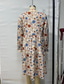 tanie Sukienki kwiatowe na co dzień-Damskie Sukienka mini Codzienne sukienki Sukienka w kwiatki Letnie sukienki Elegancja Moda Latarnia rękawem Na zewnątrz Święto Randka Regularny Kwiat Bez rękawów Półgolf Morelowy Lato Wiosna