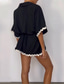 cheap Casual Floral Dresses-Women&#039;s Normal Romper Streetwear Color Block Short Sleeve Shirt Collar Belted Street Daily Regular Fit Black Summer