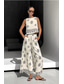 cheap Women&#039;s Blouse Suits-Women&#039;s 2 Pieces Fashion Streetwear Daily Pants Sets Sleeveless Crew Neck Graphic Paisley Drawstring Vacation Casual Daily White Summer Loose Fit