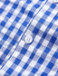 cheap Men&#039;s Button Up Shirts-Men&#039;s Shirt Casual Shirt Button Up Shirt Checked Shirts Light Coffee Black Pink Red Blue Long Sleeve Plaid / Check Lapel Vacation Street Print Clothing Apparel Polyester Fashion Leisure Hawaiian