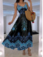 cheap Boho Dress-Women&#039;s Maxi Dress A Line Dress Slip Dress Vacation Casual Boho Going out Beach Regular Fit Floral Graphic Paisley Sleeveless V Neck Black Red Blue Purple Summer Spring