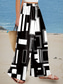 cheap Wide Leg &amp; High Waisted-Women&#039;s Wide Leg Chinos Baggy Pants Vacation Vintage Fashion Full Length High Waist Floral Graphic Geometric Printing Soft Breathable Micro-elastic Vacation Street Causal Black Summer Spring Loose Fit