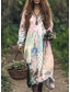 preiswerte Blumenkleider-Damen Maxikleid Sommerkleid Faltenkleid Urlaub Lässig Boho Ausgehen Strand Standard Passform Blumen Grafik Paisley-Muster Langarm V Ausschnitt Rosa Blau Orange Khaki Sommer Frühling