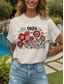 cheap Humor&amp;Quotes tee-Women&#039;s T Shirt Floral Graphic Letter Vintage Stylish Classic Short Sleeve Crew Neck Round Neck Regular Tops Daily Print Black White off-white Summer Spring Be Kind