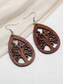 abordables Pendiente de mujer-Pendientes colgantes de madera estilo bohemio para mujer: varias formas geométricas, joyería ligera y llamativa de madera natural, perfecta para looks casuales, vacaciones en la playa y festivales de verano.