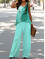 abordables Ensembles deux pièces-Ensembles de Pantalons Femme 2 Pièces Vacances Quotidien Sans Manches Col en U Ombre Graphique Décontracté Quotidien Rose Bleu Vert Été Coupe Ample