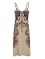 ieftine Rochii boho-Pentru femei Rochie Maxi Rochie de Vară Rochie A line Rochie Slip Vacanță Casual Boho Ieșire Plajă Potrivire Largă Grafic Imprimeu Paisley Tribal Fără manșon În V Bretele Spagheti Kaki Vară Primăvară