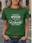 cheap Humor&amp;Quotes tee-Women&#039;s T Shirt Graphic Letter Vintage Stylish Classic Short Sleeve Crew Neck Round Neck Regular Tops Daily Print Black Purple Brown Green Summer Wife Husband