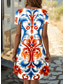 billiga Boho klänningar-Damers Boho Klänning Western Klänning Vintage Mini Klänning T-shirt Klänning Tee Klänning Shift Klänning Sommar Klänning Semester Avslappnad Boho Fest Strand Regular Fit Grafisk Tribal Kort ärm