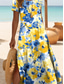 preiswerte Blumenkleider-Damen Midikleid Sommerkleid A Linie Kleid Urlaub Lässig Strand Täglich Ausgehen Normale Passform Blumen Grafik Kurzarm Rundhalsausschnitt Gelb Rosa Blau Purpur Sommer
