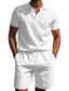 preiswerte Klassisches Poloshirt für Herren-Herren Golfshirt Golf Poloshirts Lässig Arbeit Revers Kurzarm Basic Modern Einfach 2 teilig Knöpfe Sommer Normale Passform Aprikose Weiß Marineblau Hellgrau Armeegrün Hellblau Golfshirt