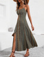cheap Boho Dress-Women&#039;s Midi Dress Casual Dress Summer Dress Slip Dress Boho Dress Elegant Fashion Modern Daily Beach Weekend Regular Fit Striped Sleeveless V Neck Red Green Summer