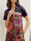 preiswerte Blumenkleid-Damen Minikleid Shiftkleid Lässig Formell Halbformelle Kleider Ausgehen Standard Passform Blumen Grafik Kurzarm Umlegekragen Purpur Sommer