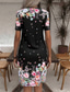 cheap Print Floral Dresses-Women&#039;s Mini Dress Summer Dress Boho Dress Fashion Modern Daily Beach Weekend Regular Fit Floral Short Sleeve V Neck Black Pink Red Navy Blue Summer