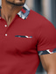 ieftine Polo clasic pentru bărbați-Bărbați Cămașă de golf Tricouri Polo Pique Casual Afaceri Rever Guler polo cu nervuri Manșon scurt De Bază Modern Bloc Culoare Buzunar Bloc de Culoare Vară Primăvară Slim Fit Vișiniu Albastru Deschis