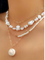 abordables Collar de mujer-Conjunto de collar bohemio de conchas y cuentas en capas para mujer: colgante turquesa estilo playa y dijes dorados para vacaciones de verano y festivales.