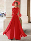 ieftine Salopetele mamei-Salopetă  Costum mamă a miresei Nuntă pe plajă Elegant Vintage Guler pentru bijuterii Lungime până la podea Chiffon Mâneci medii cu aplicații din pene și paiete 2025