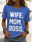cheap Humor&amp;Quotes tee-Women&#039;s T Shirt Graphic Letter Stylish Casual Short Sleeve Round Neck Regular Tops Daily Weekend Print Black Red Blue Purple Summer Spring Teasing husband