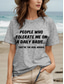 cheap Humor&amp;Quotes tee-Women&#039;s T Shirt Cotton Shirt Graphic Letter Vintage Stylish Casual Short Sleeve Crew Neck Round Neck Regular Tops Daily Print Black White Gray Summer Spring