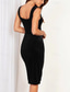 ieftine Rochie simplă-Pentru femei Rochii Midi Rochie casual Rochie de vară Rochie Slip Modă Modern Zilnic Plajă Sfârșit de săptămână Fit regulat Simplu Fără manșon Pătrat Negru Vară