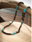 economico Gioielli da uomo-Collana da uomo con perline in legno naturale e dettagli turchesi, stile boho surfista, gioiello regolabile per spiaggia, festival e abiti casual
