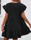 abordables Robe blanche-Femmes Mini Robe Robe Décontractée Robe d'été Élégant Mode Extérieur Fête Date Coupe régulière Uni Manche Courte Col ras du cou Bleu Noir Rose rouge Été Printemps