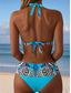 cheap Bikini Sets-Women's Bikini 2 Piece Swimsuit Cheeky Halter Vintage Sexy Graphic Animal Plunge Sleeveless Bathing Suits