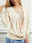 cheap Women&#039;s Plain Tops-Women&#039;s Blouse Solid Color Stylish Casual Long Sleeve Cowl Neck Regular Tops Daily Sequins Patchwork Black Pink Wine Khaki Summer