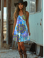 economico Abiti floreali-Per donna Mini Abito Abito a trapezio Abito Estivo Vacanza Casual Quotidiano Vestibilità comoda Grafico Tribale Senza Maniche Collo a U Giallo Rosa Blu Estate