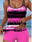 abordables Tankinis-Maillot de bain femme tankini 2 pièces shorts dos nu vacances plage graphique géométrique décolleté en U sans manches