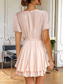 billige Enkel kjole-Kvinners Boho Kjole Vestlig Kjole Vintage Mini Kjole A-Linjekjole Volangkjole Uformell Utendørs Går Ut Strand Vanlig Passform Enfarge Grafik Korte Ermer V-Hals Svart Hvit Pink Grønn Sommer
