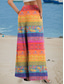 cheap Wide Leg &amp; High Waisted-Women&#039;s Wide Leg Chinos Baggy Pants Vacation Fashion Ethnic Style Full Length High Waist Floral Graphic Printing Breathable Soft Micro-elastic Formal Vacation Street Pink Blue Summer Spring Loose Fit