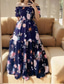 cheap Elegant Floral Dresses-Women&#039;s Long Dress Maxi Dress Cocktail Dress Floral Dress Print Dress Fashion Modern Holiday Date Tea Party Regular Fit Flower Short Sleeve Off Shoulder Light Pink Bright pink Pink Red Summer