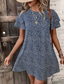 cheap Casual Floral Dresses-Women&#039;s Mini Dress Casual Dress Summer Dress Fashion Modern Daily Beach Weekend Regular Fit Graphic Short Sleeve Crew Neck Red Blue Green Summer