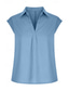 billige Skjorter-dame bomull lin camisole tank topp ensfarget elegant stilig casual ermeløs v-hals vanlige topper daglig ferie hvit rosa blå grønn sommer vår