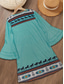billiga Boho klänningar-Dam Mini klänning Solklänning A linjeklänning Semester Ledigt Boho Utekväll Strand Normal Grafisk Stam 3/4 ärm V-hals Grön Sommar Vår