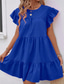 abordables Robe blanche-Femmes Mini Robe Robe Décontractée Robe d'été Élégant Mode Extérieur Fête Date Coupe régulière Uni Manche Courte Col ras du cou Bleu Noir Rose rouge Été Printemps