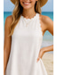 baratos Vestidos casuais brancos-Mulheres Minivestido Vestido branco Elegante Básico Moderno Praia Férias Feriado Normal Tecido Sem Manga Halter pescoço Branco Verão
