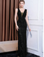 cheap GREEN-Mermaid / Trumpet Quinceanera Dresses Elegant Dress Formal Wedding Floor Length Sleeveless Crew Neck Sequined with Sequin 2025