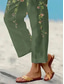 cheap Straight-Leg Pants-Women&#039;s Wide Leg Elegant Vacation Vintage Full Length High Waist Floral Graphic Printing Breathable Soft Micro-elastic Outdoor Daily Forest Green Milk Green Summer Spring Loose Fit