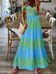 cheap Casual Floral Dresses-Women&#039;s Long Dress Maxi Dress Casual Dress Swing Dress Fashion Outdoor Party Holiday Regular Fit Ombre Sleeveless V Neck Blue Dark Blue Summer