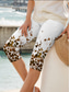 cheap Floral Print-Women&#039;s Leggings Capri Pants High Elasticity Vacation Vintage Fashion Calf-Length High Waist Graphic Leaf Printing Thermal Warm Breathable Soft Stretchy Formal Outdoor Vacation claret Earth
