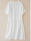 cheap Boho Dress-Women&#039;s Mini Dress Linen Dress Casual Dress Modern Cap Sleeve Wedding Daily Date Loose Fit Geometric Embroidery Short Sleeve V Neck White Summer