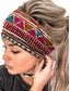 billige Hårtilbehør for kvinner-Fargerike boho twist-pannebånd for kvinner – myke, elastiske og brede hårbånd for yoga, festivaler og fritidsklær